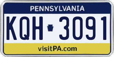 PA license plate KQH3091