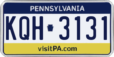 PA license plate KQH3131
