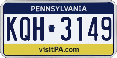 PA license plate KQH3149