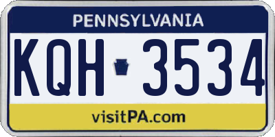 PA license plate KQH3534