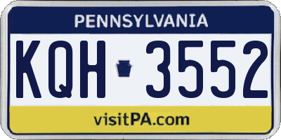 PA license plate KQH3552