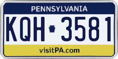 PA license plate KQH3581