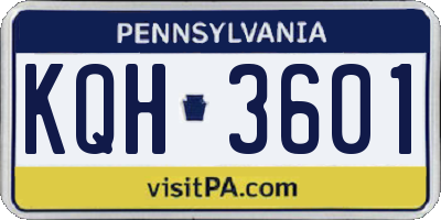 PA license plate KQH3601