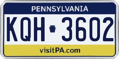 PA license plate KQH3602