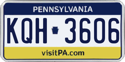 PA license plate KQH3606