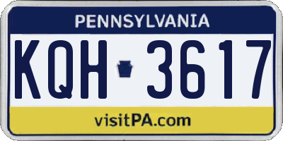 PA license plate KQH3617