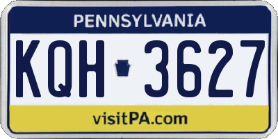 PA license plate KQH3627