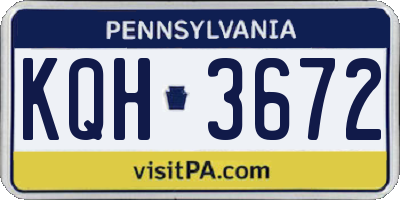PA license plate KQH3672