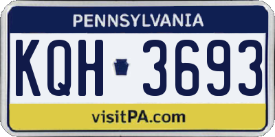 PA license plate KQH3693