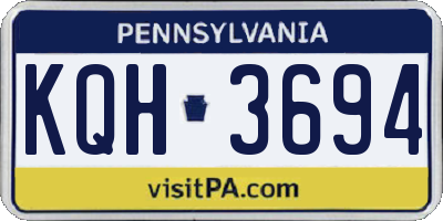 PA license plate KQH3694