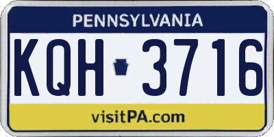 PA license plate KQH3716