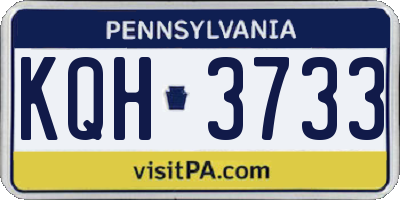 PA license plate KQH3733