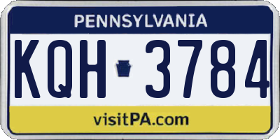 PA license plate KQH3784