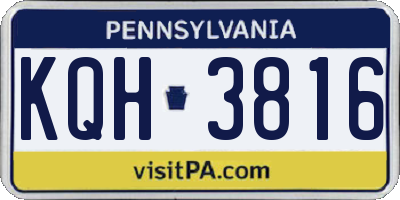 PA license plate KQH3816