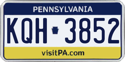 PA license plate KQH3852