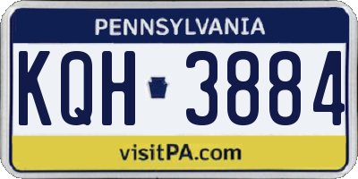 PA license plate KQH3884