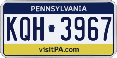 PA license plate KQH3967