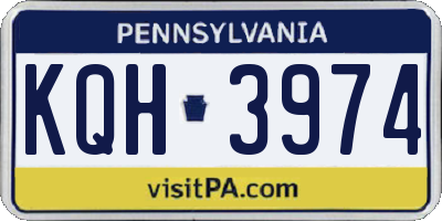 PA license plate KQH3974