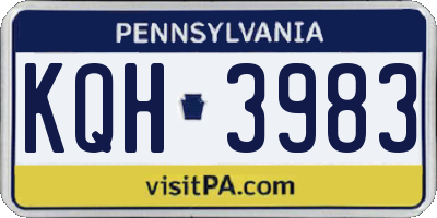 PA license plate KQH3983