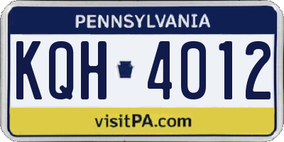 PA license plate KQH4012