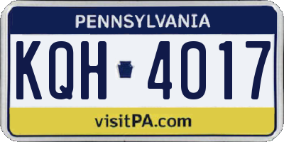 PA license plate KQH4017