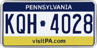 PA license plate KQH4028