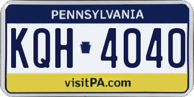 PA license plate KQH4040
