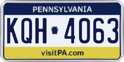 PA license plate KQH4063