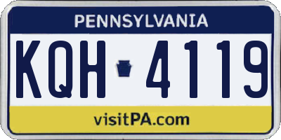 PA license plate KQH4119