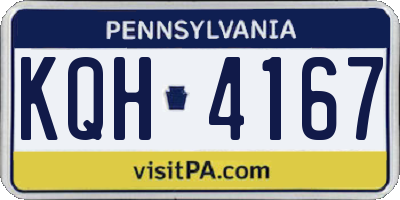 PA license plate KQH4167