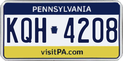 PA license plate KQH4208