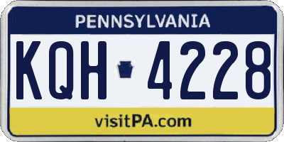 PA license plate KQH4228