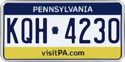 PA license plate KQH4230