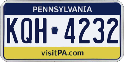PA license plate KQH4232