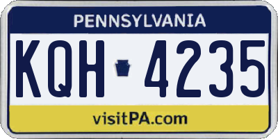 PA license plate KQH4235