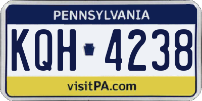 PA license plate KQH4238
