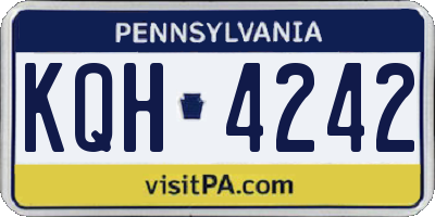 PA license plate KQH4242