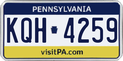 PA license plate KQH4259