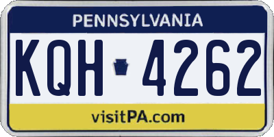 PA license plate KQH4262