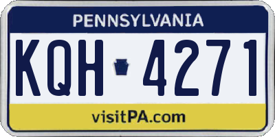 PA license plate KQH4271