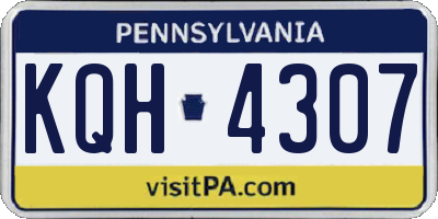PA license plate KQH4307