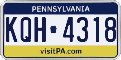 PA license plate KQH4318