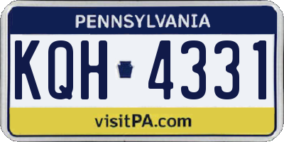 PA license plate KQH4331