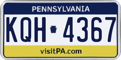 PA license plate KQH4367