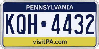 PA license plate KQH4432