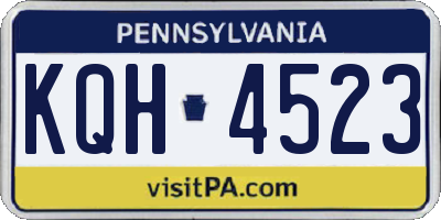 PA license plate KQH4523