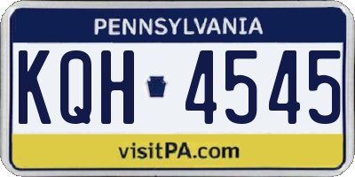 PA license plate KQH4545