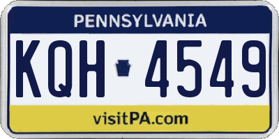 PA license plate KQH4549