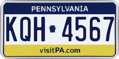 PA license plate KQH4567