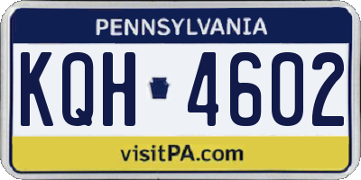 PA license plate KQH4602